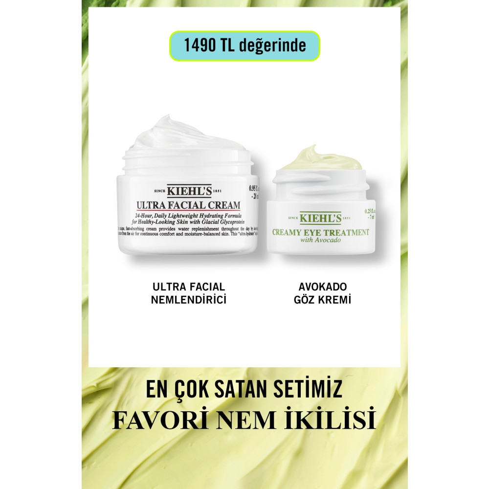 Kiehls Ultra Facial Cream & Avokadolu Göz Kremi Favori Nem Ikilisi Seti Cilt Temizleme ve Peeling Fiyatı