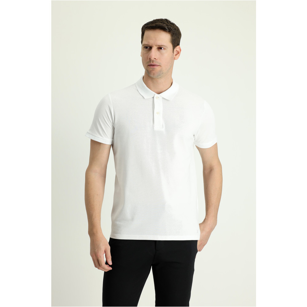 Kiğılı Polo Yaka Slim Fit Nakışlı Pamuk Tişört 3XL Beden Erkek T-shirt Fiyatı