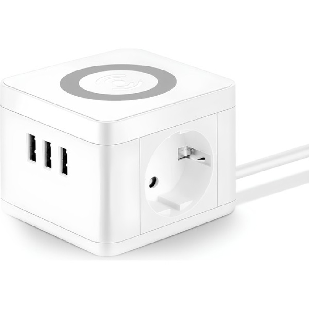 Kiit Akım Korumalı Wrieless Priz 2x Port 3x USB 1.5m Kablo Uzunluğu Wireless Kablosuz Şarj Özelliği Prizler Fiyatı