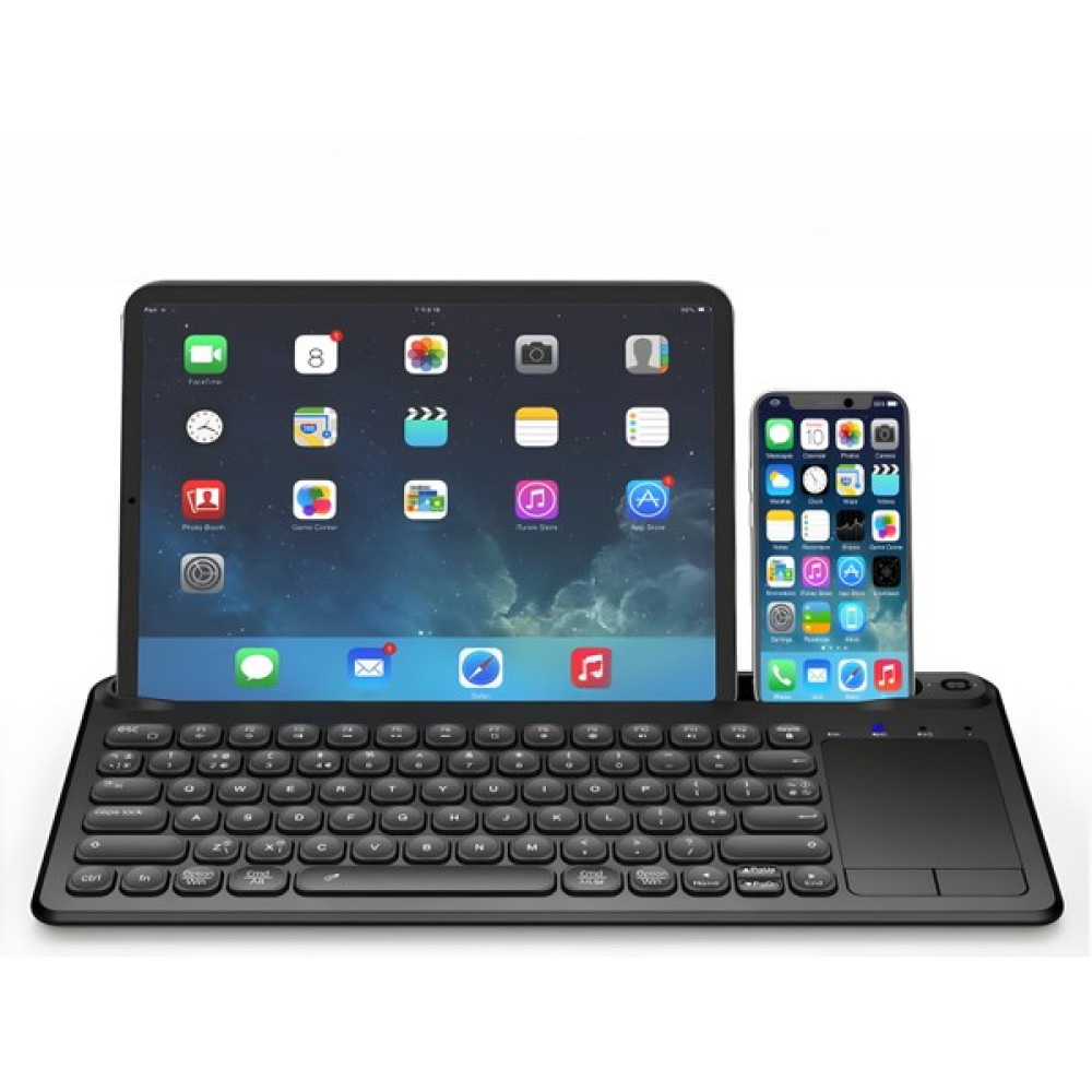 Kiit Ergonomik Tasarım Taşınabilir Bluetooth Touch Padli Kablosuz Klavye Tablet Telefon Tutucu - Siyah Oyuncu Klavyesi Fiyatı