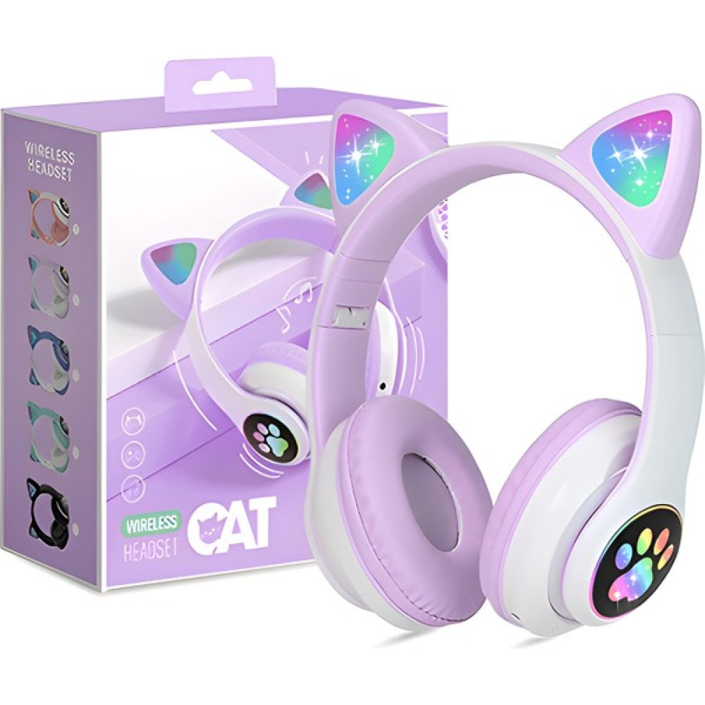 Kiit Kablosuz Kedi Kulağı Detaylı Bluetooth Kulaklık Rgb Işıklı Çocuk Oyuncu Kulaklık - Mor Kulak Üstü Kulaklık Fiyatı