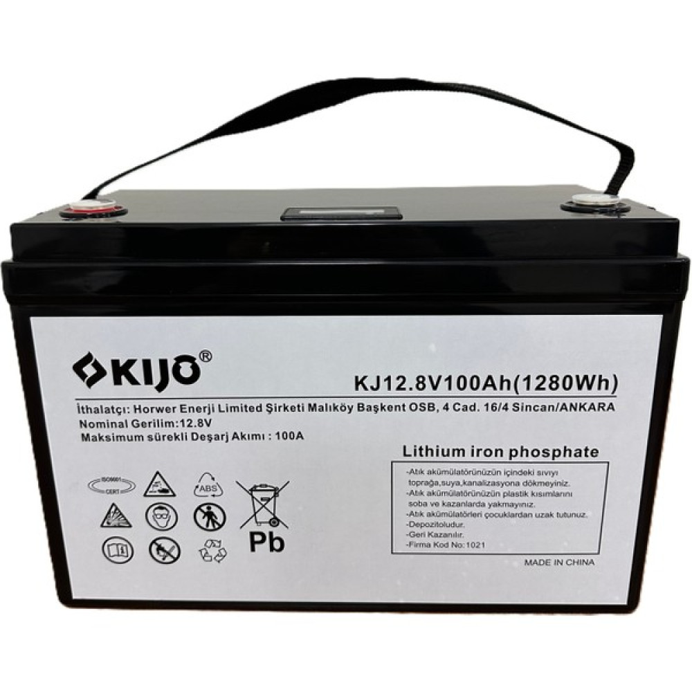 Kıjo 12.8V 100AH Lifepo4 Akü Lfp LCD Ekranlı Akü Fiyatı