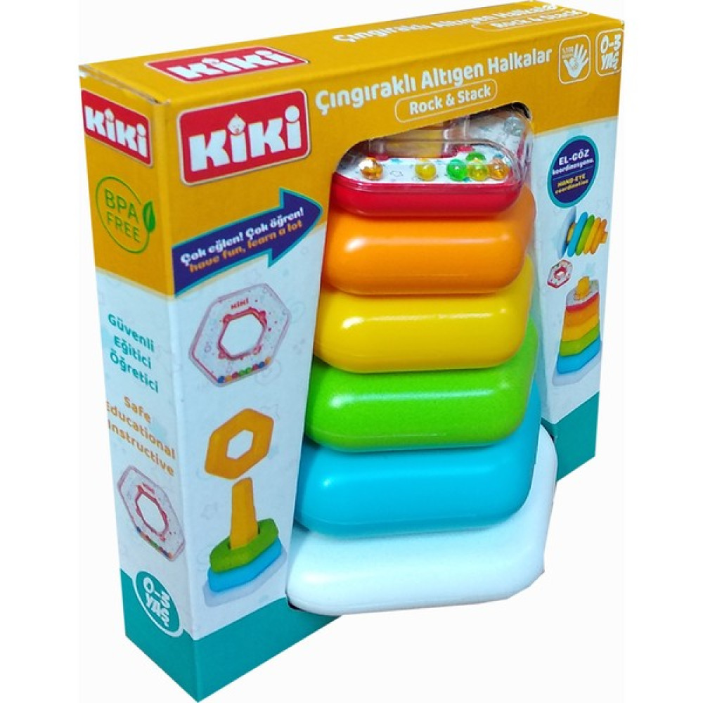 Kiki Renkli Altıgen Halkalar Bebek Oyuncak Eğitici Oyuncak Eğitici Oyuncak Fiyatı