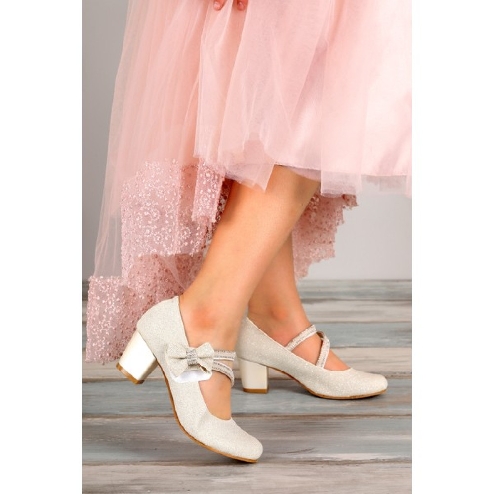 Kiko Kids Kiko 750 Simli Günlük Kız Çocuk 4 cm Topuk Babet Ayakkabı Sedef Kız Çocuk Babet Fiyatı