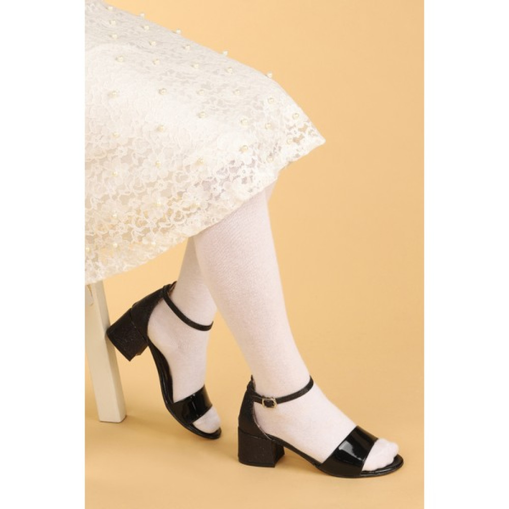 Kiko Kids Kiko 768 Ayna Kum Günlük Kız Çocuk 3 cm Topuk Sandalet Ayakkabı Siyah Kız Çocuk Terlik & Sandaleti Fiyatı