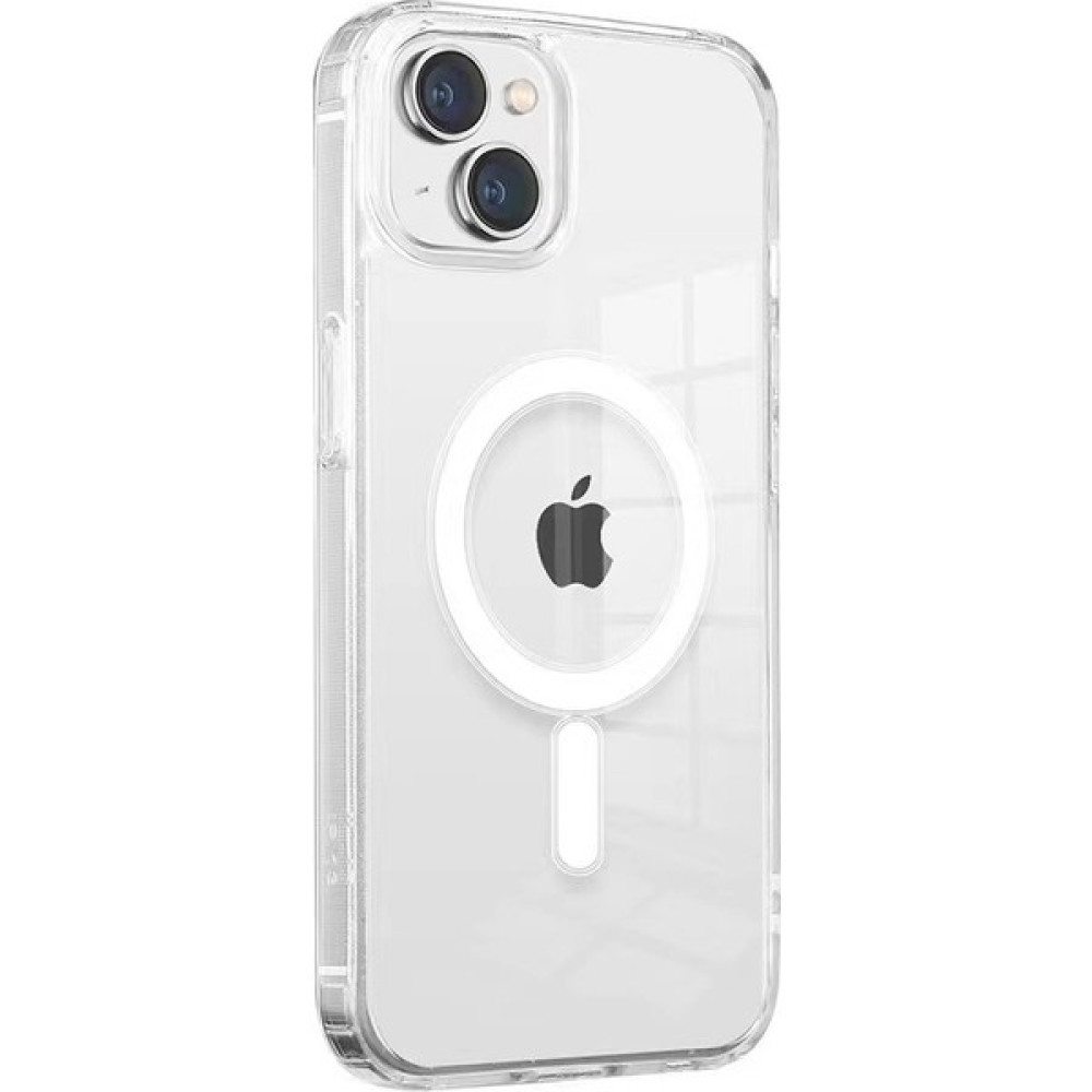 Kılıf Adam Apple iPhone 14 Plus Kılıf Magsafe Şarj Özellikli Şeffaf Sert Pc Embos Kapak - Renksiz Cep Telefonu Kılıfı Fiyatı
