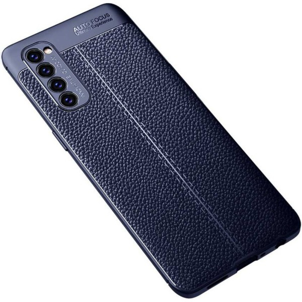 Kılıf Park Oppo Reno 4 Pro 4g Kılıf Kamera Çıkıntılı Deri Görünümlü Dikiş Desenli Koruyucu Kapak - Lacivert Cep Telefonu Kılıfı Fiyatı