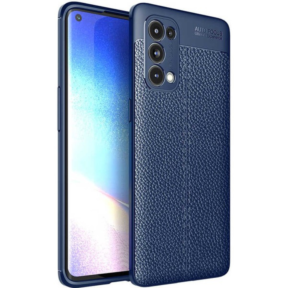 Kılıf Park Oppo Reno 5 5g Kılıf Kamera Çıkıntılı Deri Görünümlü Dikiş Desenli Koruyucu Kapak - Lacivert Cep Telefonu Kılıfı Fiyatı