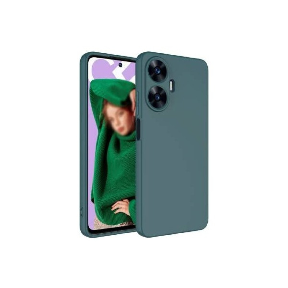 Kılıf Park Realme C55 Kılıf Kamera Çıkıntılı Içi Kadife Lansman Yumuşak Dokulu Silikon Kapak - Koyu Yeşil Cep Telefonu Kılıfı Fiyatı
