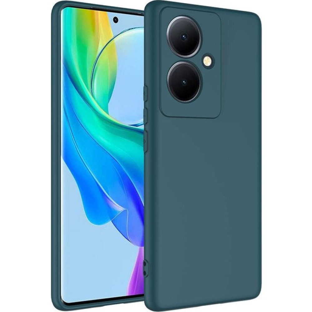 Kılıf Park Vivo V29 Lite 5g Kadife Lansman Yumuşak Dokulu Silikon Kapak - Koyu Yeşil Cep Telefonu Kılıfı Fiyatı