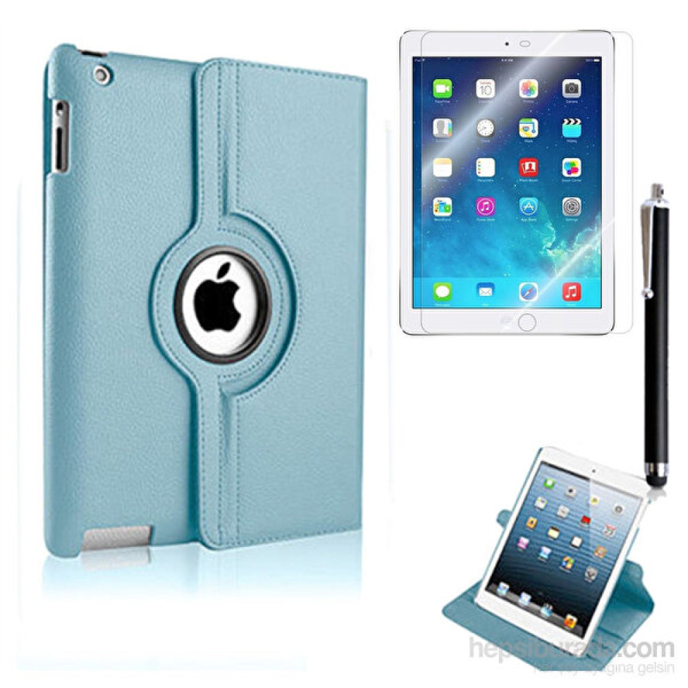 Kılıfland Apple İpad Air Kılıf 360 Standlı +Film+Kalem - Turkuaz Tablet Kılıfı Fiyatı
