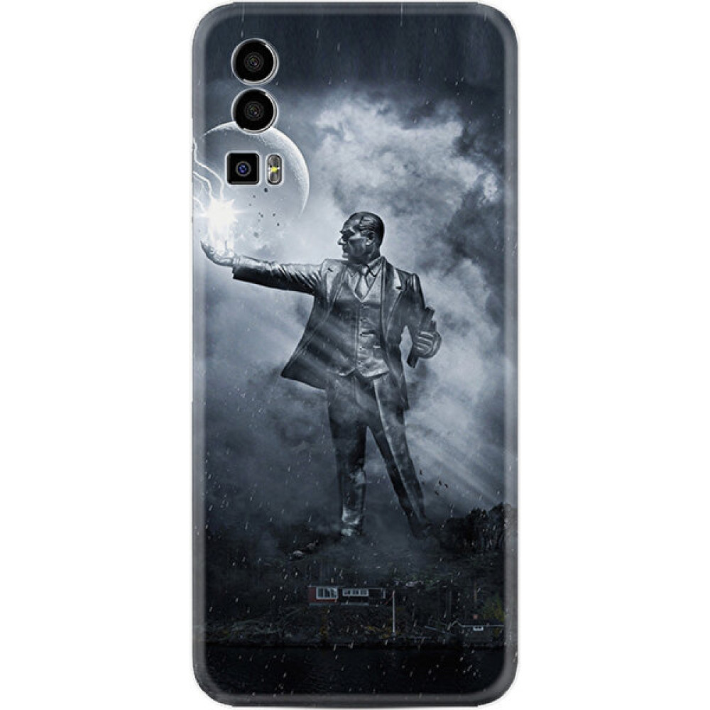 Kılıfland General Mobile Gm 23 Kılıf Silikon Desen Özel Seri Atatürk 6 1796 - Siyah Cep Telefonu Kılıfı Fiyatı