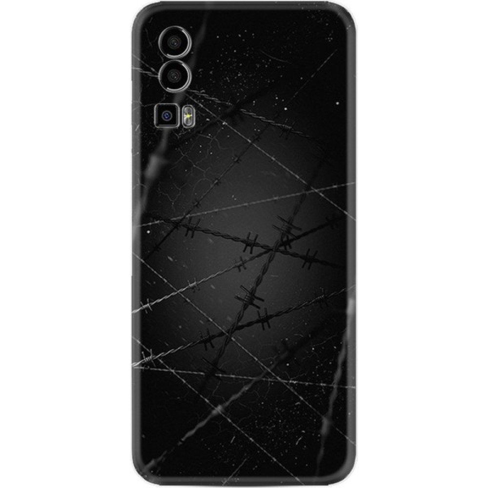 Kılıfland General Mobile Gm 23 Kılıf Silikon Desen Özel Seri Dikenli Tel 1779 - Siyah Cep Telefonu Kılıfı Fiyatı