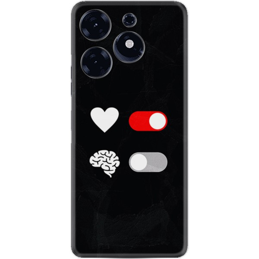 Kılıfland Tecno Spark 10 Pro Kılıf Silikon Desen Özel Seri Love Brain 1722 - Siyah Cep Telefonu Kılıfı Fiyatı