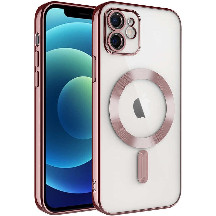 Kılıfmania Apple iPhone 11 Kapak Mag Safe Özellikli Lens Korumalı Logo Gösteren Şeffaf Luxury Silikon Kılıf - Rose Gold Cep Telefonu Kılıfı Fiyatı