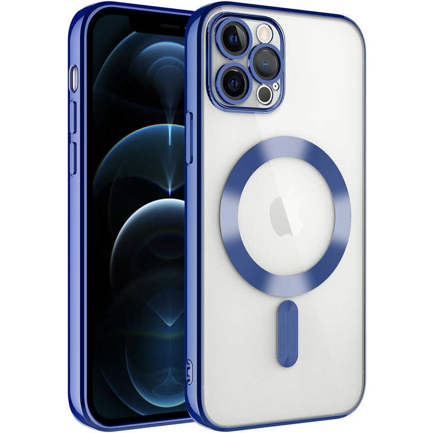 Kılıfmania Apple iPhone 11 Pro Kapak Mag Safe Özellikli Lens Korumalı Logo Gösteren Şeffaf Luxury Silikon Kılıf - Mavi Cep Telefonu Kılıfı Fiyatı