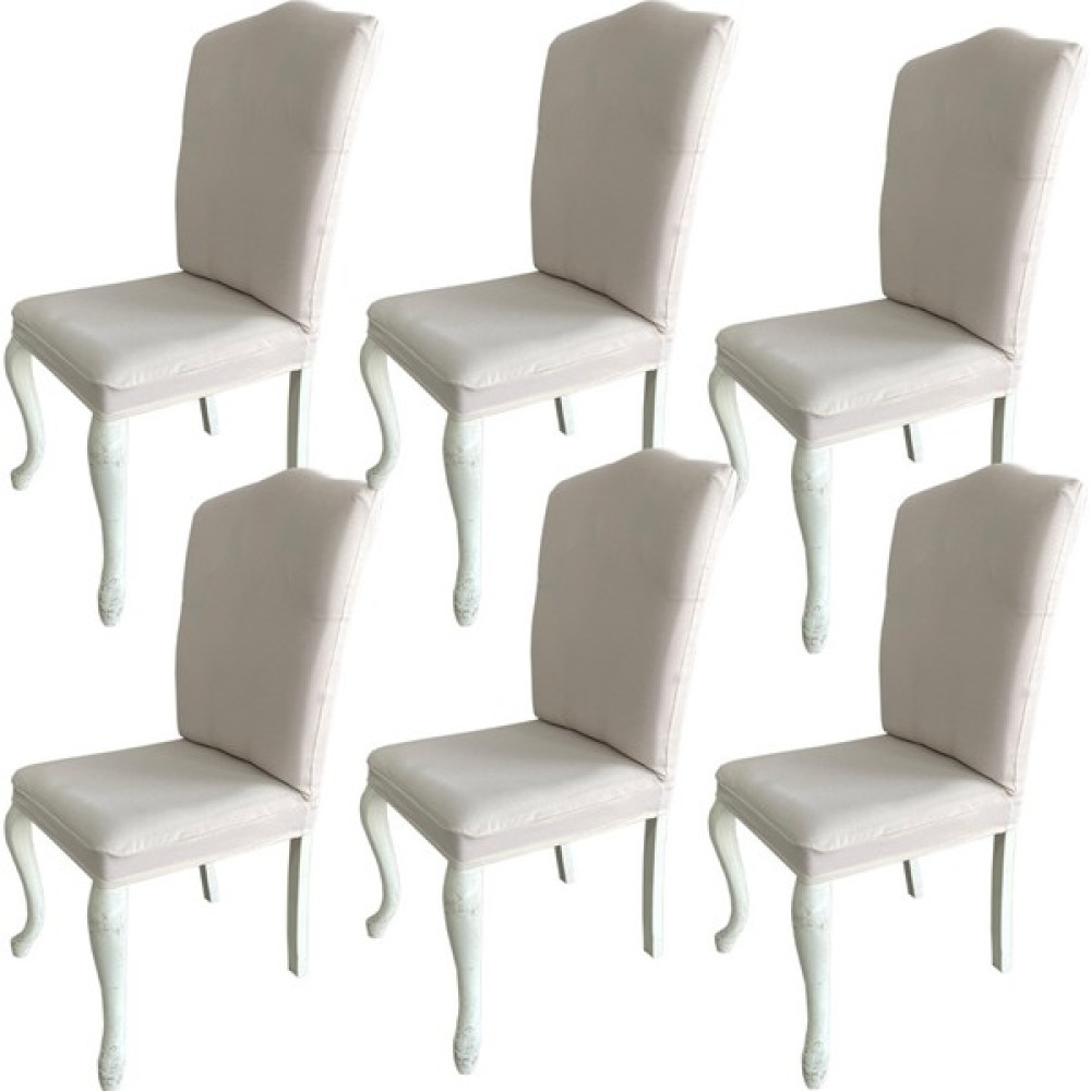 Kılıfsan Fransız Pamuklu Kumaş Standart Model Sandalye Kılıfı 6 Lı Set - 50 x 50 cm - Krem Koltuk & Kanepe Örtüsü Fiyatı