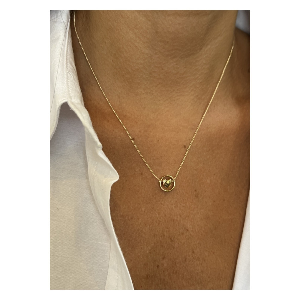 KİLİGİSTANBUL MİNİMAL GOLD DÖNEN KALP KOLYE 50 cm Beden Bijuteri Kolye Fiyatı