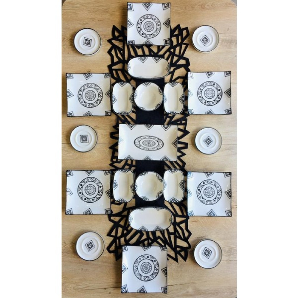 Kilim Desen 6 Kişilik 21 Parça Bardak Altlıklı Kahvaltı Takımı Kahvaltı Takımı Fiyatı