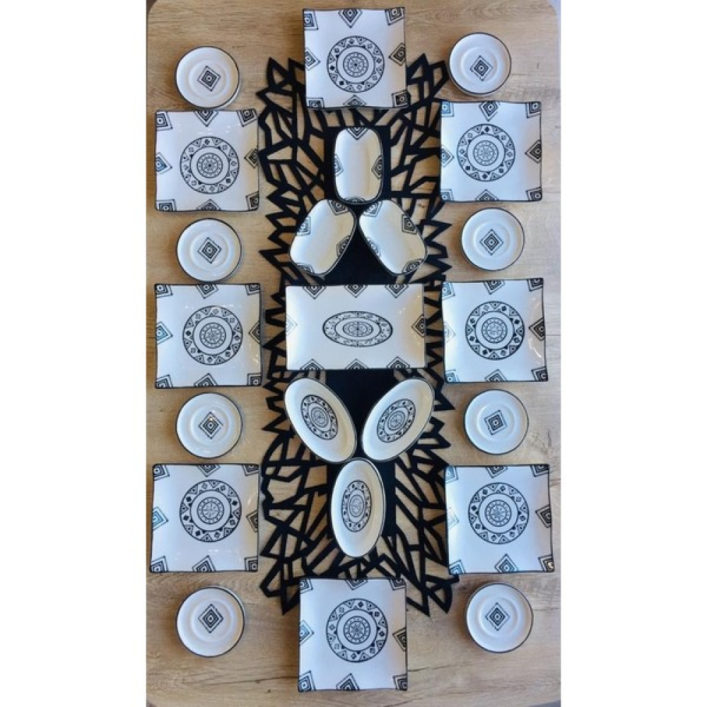 Kilim Desen 8 Kişilik 23 Parça Bardak Altlıklı Kahvaltı Takımı Kahvaltı Takımı Fiyatı
