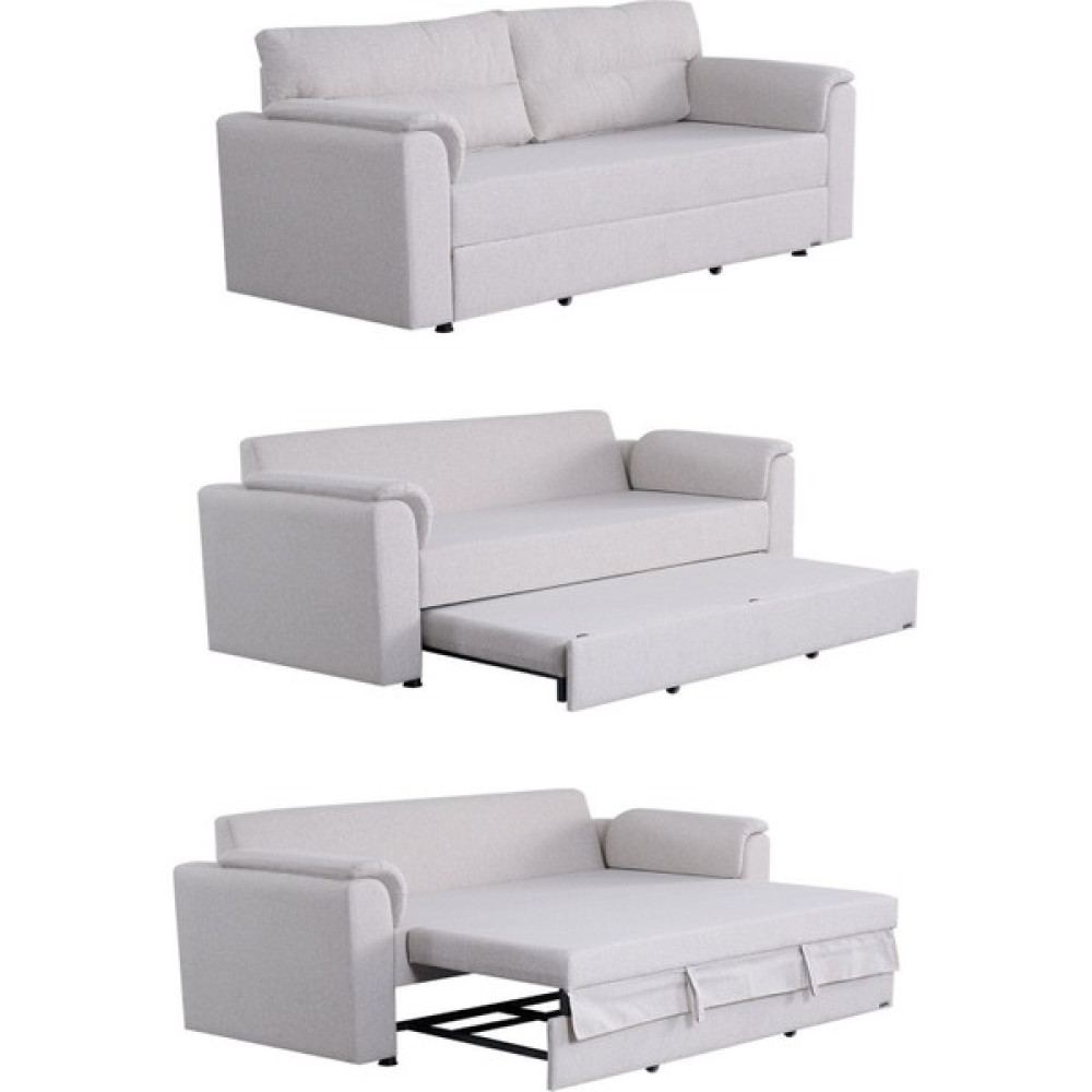Kilim Mobilya Olivia Üç Kişilik Koltuk - Kanepe (130x170 Ölçülerinde Yataklı) - Krem Kanepe & Çekyat Fiyatı