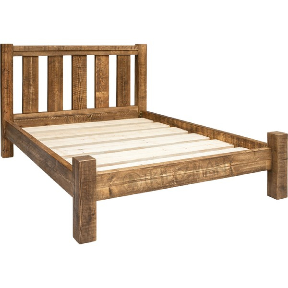 Kilizman Masif Rutil Masif Ahşap Rustik Karyola-Parmaklık Başuclu 100X200 cm - 100 x 200 cm Karyola Fiyatı