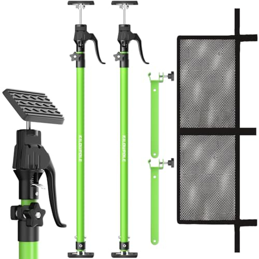 KILOUPOLE Adjustable Cargo Bar, 40" to 70" Non-Slip Truck Bed Divider, Cargo Bar for Pickup Truck Bed Cargo Bars for SUVs, Trailers, Vans, Comes with 2 Cargo Bars, 2 Dividers, 1 Cargo Net