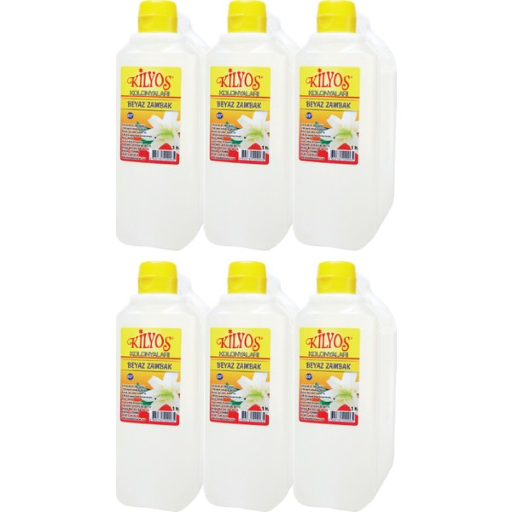 Kilyos Beyaz Zambak Kolonyası 1 Litre x 6 Adet - 1,08 lt Kolonya & Gülsuyu Fiyatı
