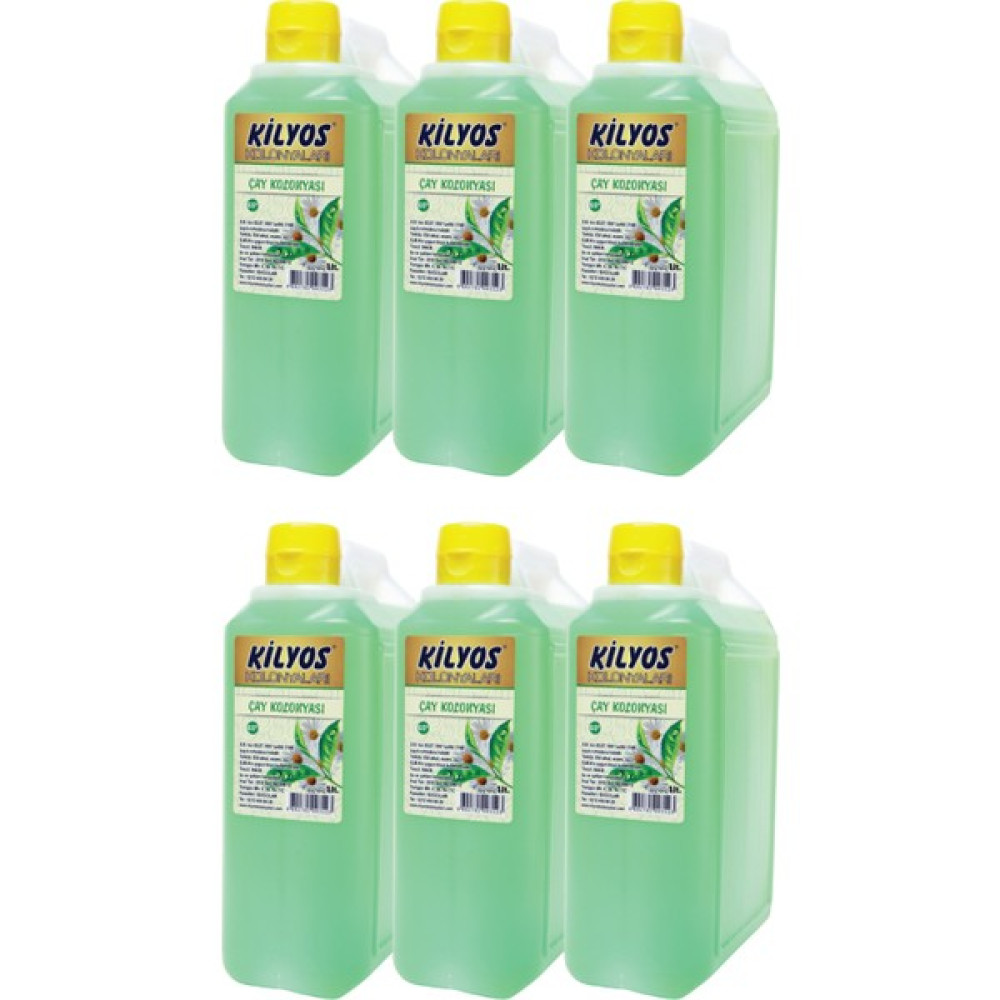 Kilyos Çay Kolonyası 1 Litre x 6 Adet - 1,38 lt Kolonya & Gülsuyu Fiyatı