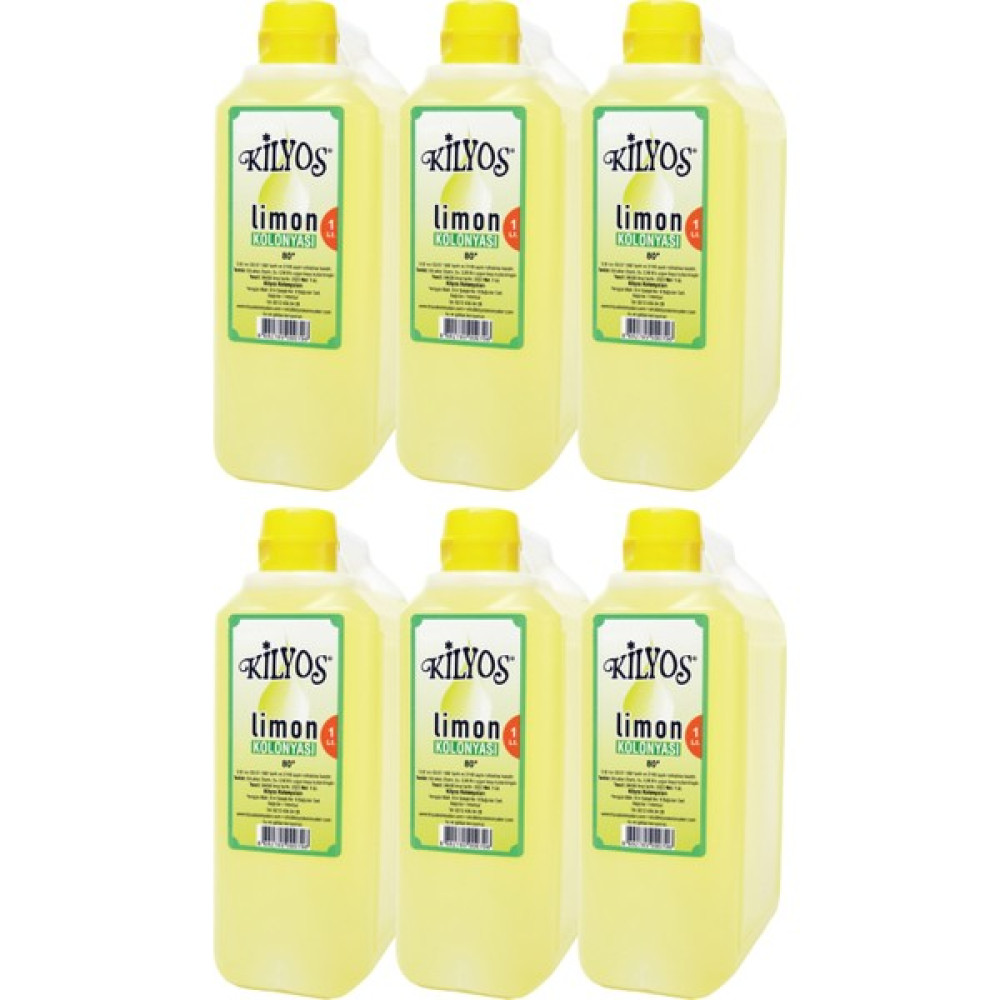 Kilyos Limon Kolonyası 1 Litre x 6 Adet - 1,05 lt Kolonya & Gülsuyu Fiyatı