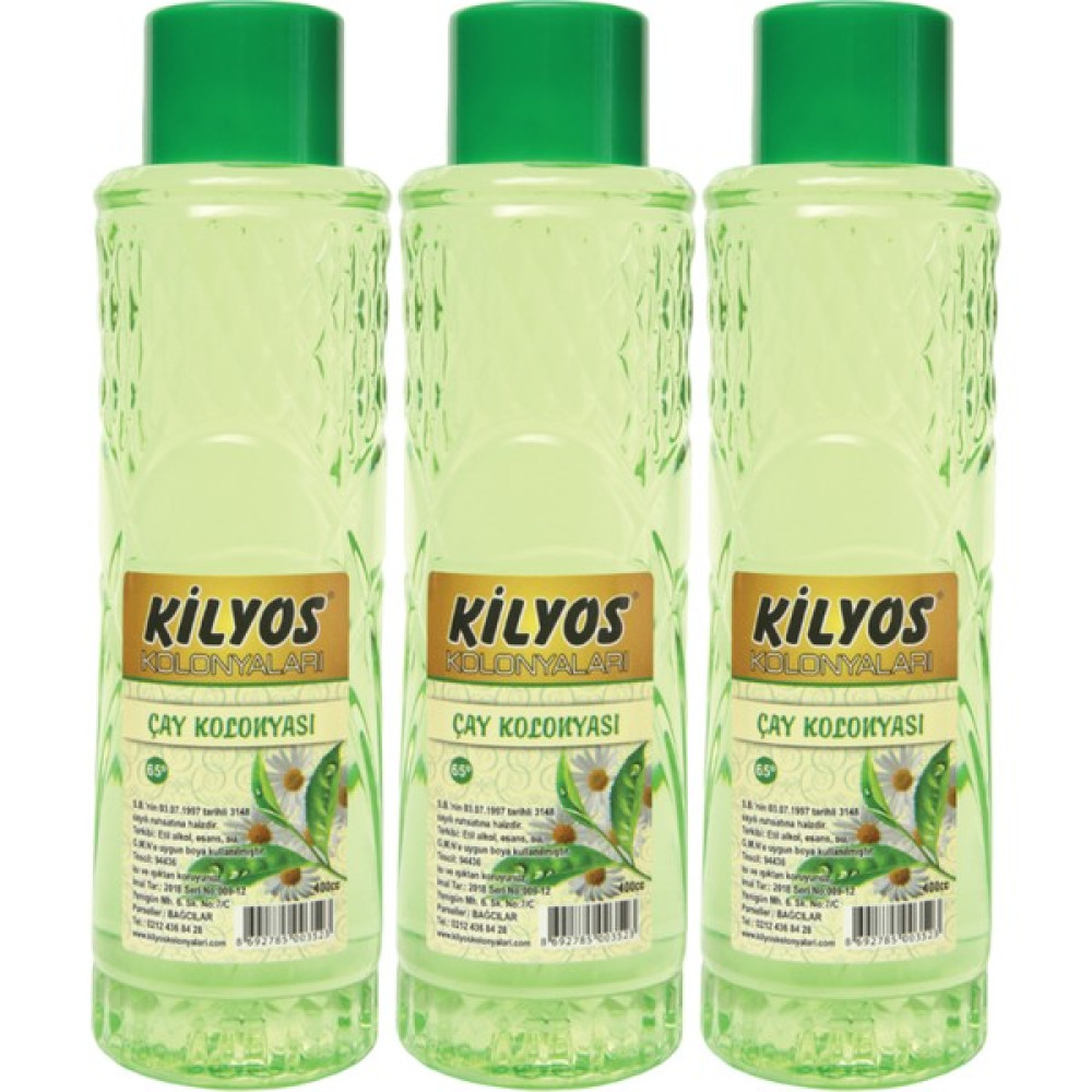 Kilyos Yeşil Çay Kolonyası 400ML x 3 Adet - 1,38 lt Kolonya & Gülsuyu Fiyatı