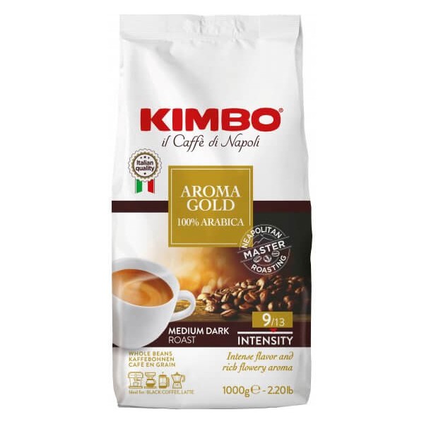Kimbo Aroma Gold 100% Arabica Çekirdek Kahve (1000 gr) - 1 kg - Espresso Kahve Fiyatı