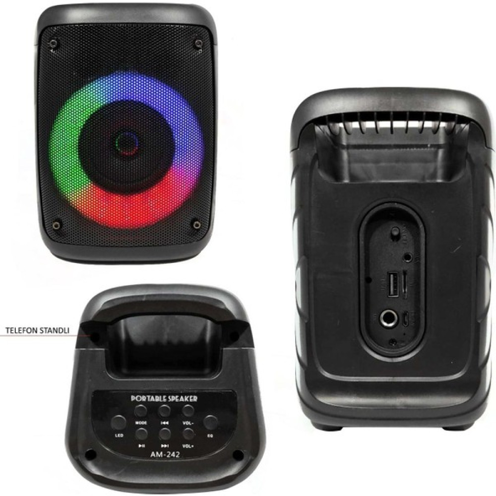 Kimiso AM-242 Müzik Kutusu Şarjlı Bt/usb/sd/aux/mıc/fm Ledli - Siyah Oto Boyaları Fiyatı