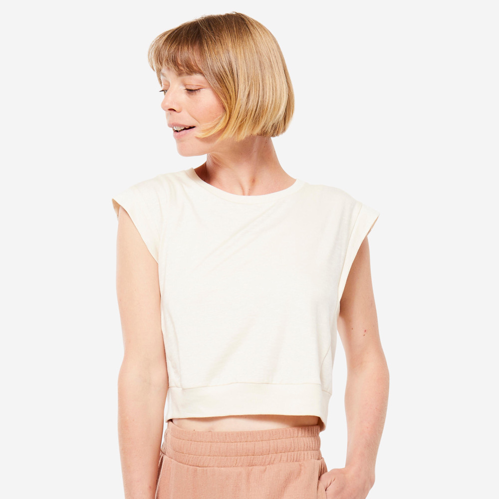 Kimjaly Crop Yoga Tişörtü - Bej T-Shirt & Sweatshirt (Outdoor) Fiyatı