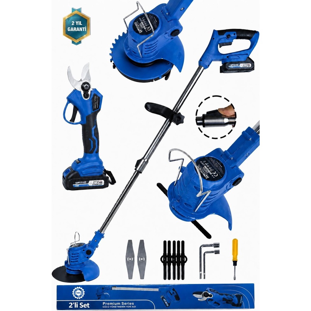 Kimmeer Plus 21V Güçlü Çift Akü Uzatmalı Kollu Çalı Ot Biçme Makinesi 201 cm Kesme Boyutu Çim Biçme Makinesi Fiyatı