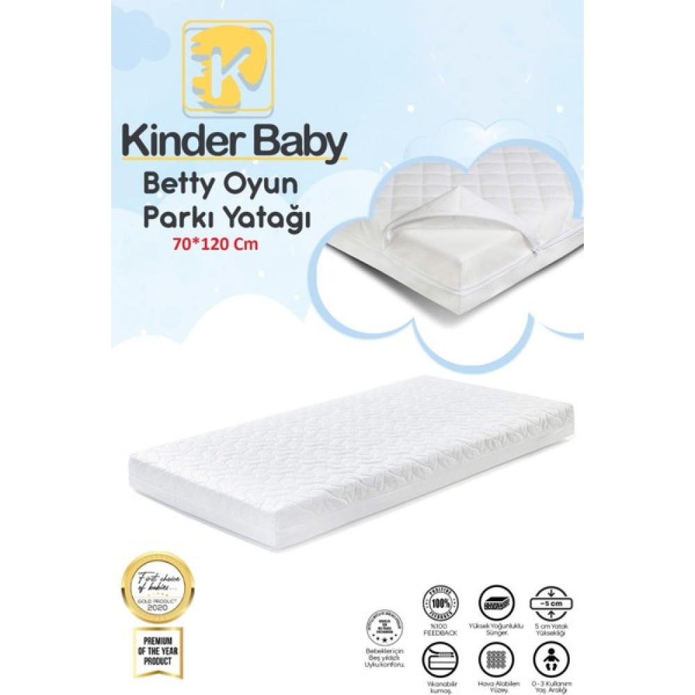 Kinder Baby Betty Oyun Parkı Yatağı - 70 x 120 cm - Beyaz Bebek Yatağı Fiyatı