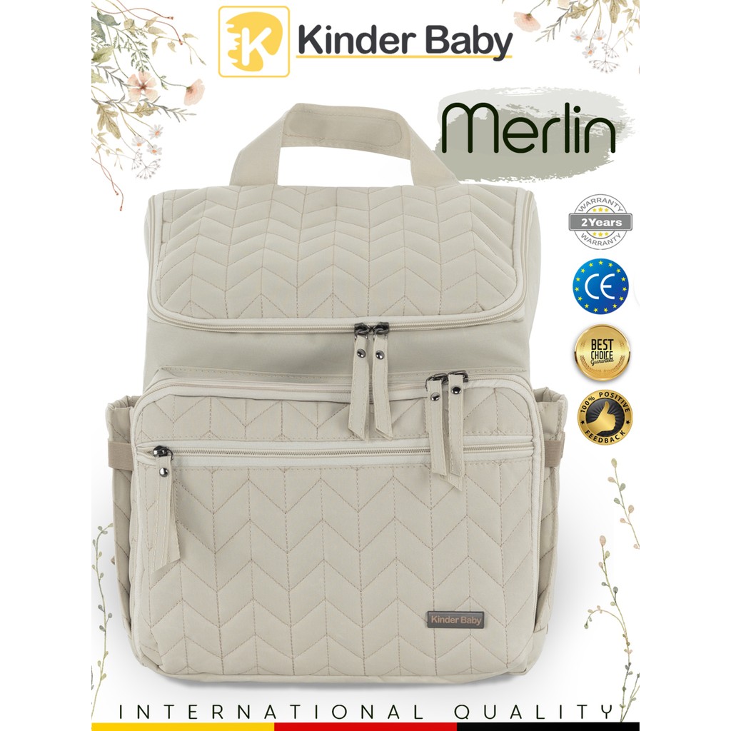 Kinder Baby Merlin Termal Anne Bebek Bakım Çantası - Bej Bebek Bakım Çantası Fiyatı