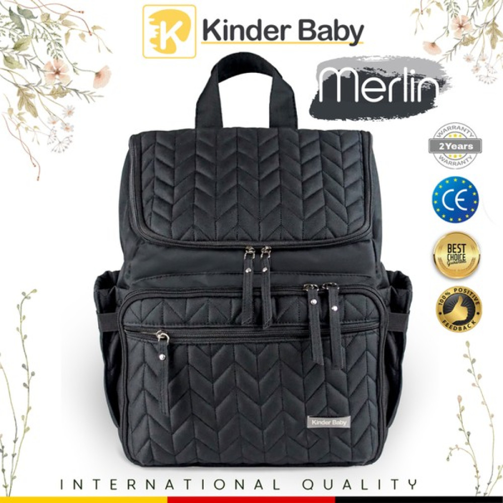 Kinder Baby Merlin Termal Anne Bebek Bakım Çantası - Siyah Bebek Bakım Çantası Fiyatı