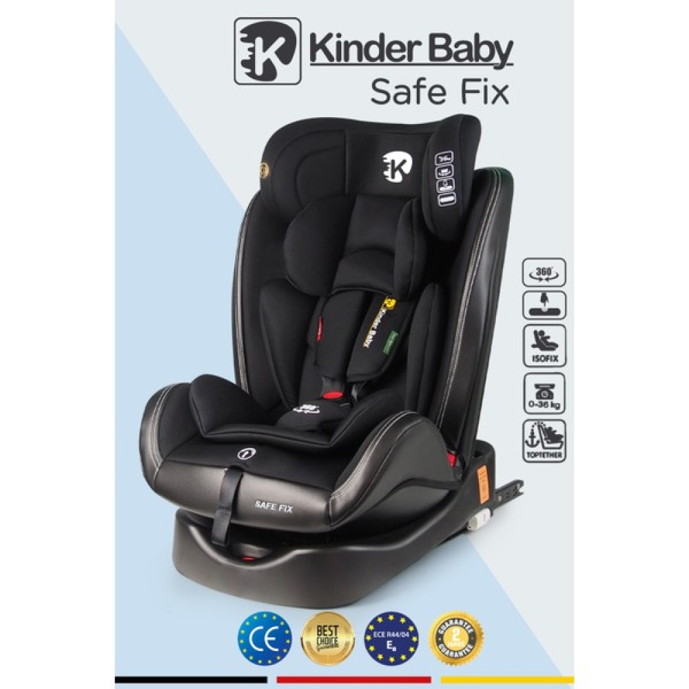 Kinder Baby Safe Fix 360 Derece Dönebilen 0-36 kg Isofixli Oto Koltuğu - Siyah Bebek Oto Koltuğu Fiyatı