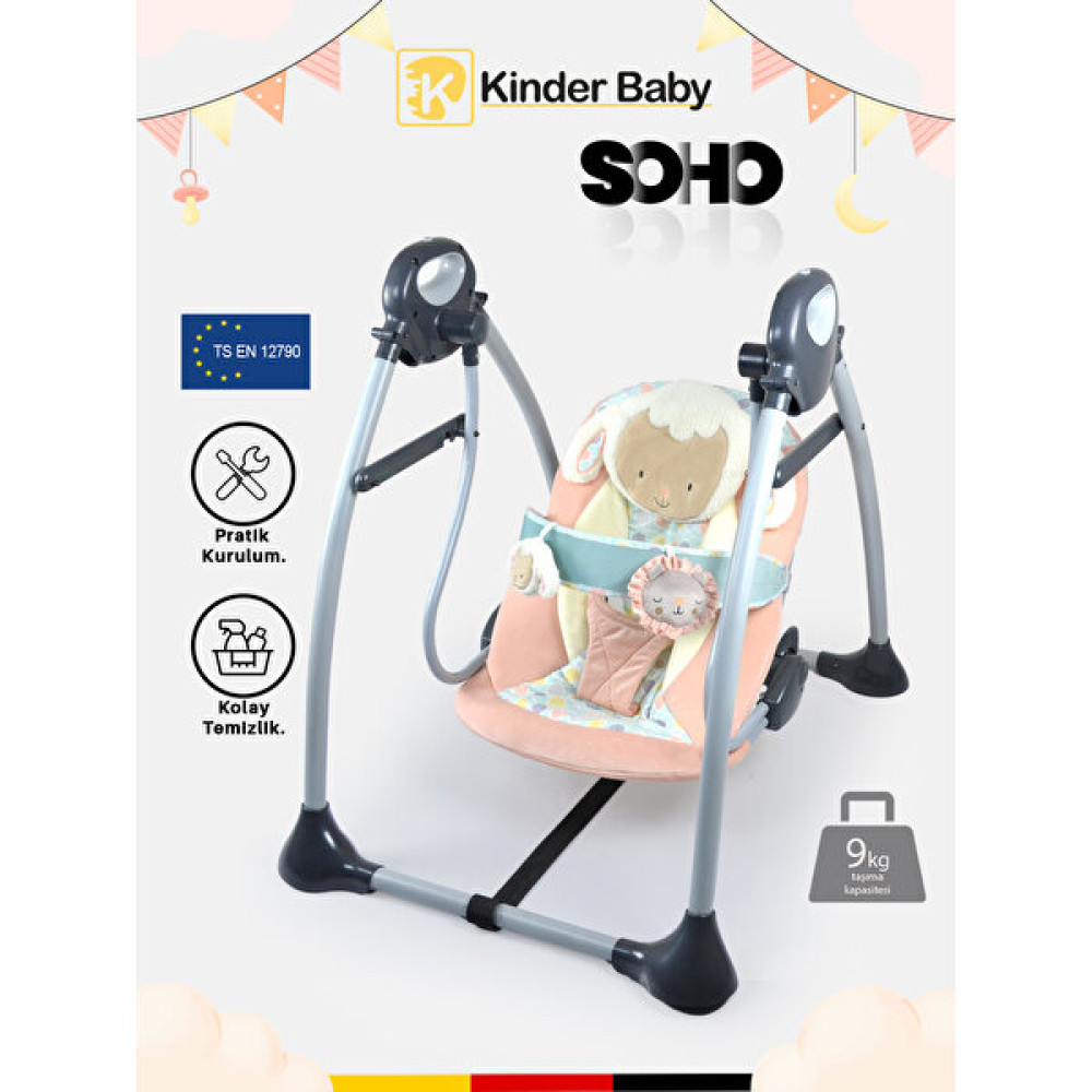 Kinder Baby Soho Oyuncaklı Ana Kucağı Salıncak - Pembe Ana Kucağı Fiyatı