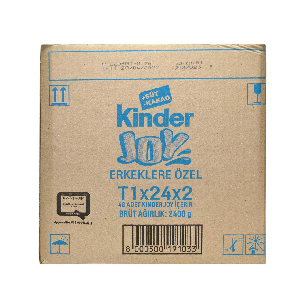Kinder Joy Sürpriz Yumurta Erkeklere Özel Oyuncaklı 24'lü Kutu