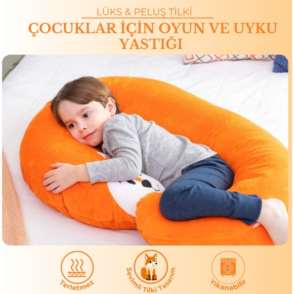 Kinderhug Lüks Çocuk Oyun ve Uyku Yastığı ( 50X100CM) - Fil Peluş Oyuncaklar Fiyatı