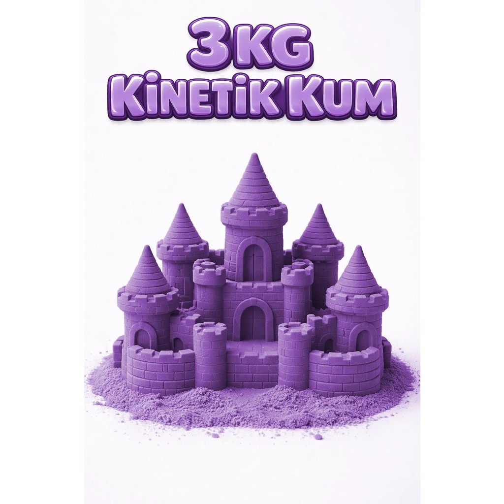 Kinetic Sand 3 kg Kinetik Kum - Eğitici ve Öğretici Oyun Kumu - Mor Diğer Fiyatı