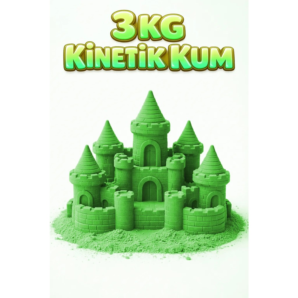 Kinetic Sand 3 kg Kinetik Kum - Eğitici ve Öğretici Oyun Kumu - Yeşil Diğer Fiyatı