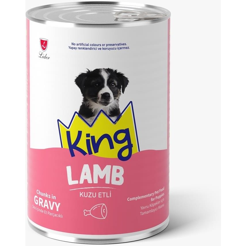 King Et Parçacıklı Kuzu Etli Köpek Konserve 400 gr Diğer Fiyatı