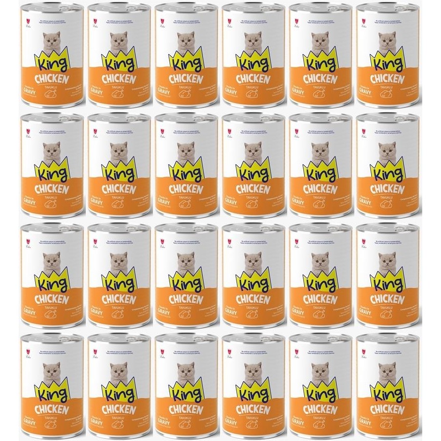King Et Parçacıklı Tavuklu Yavru Kedi Konserve 400 Gr*24 Adet Diğer Fiyatı