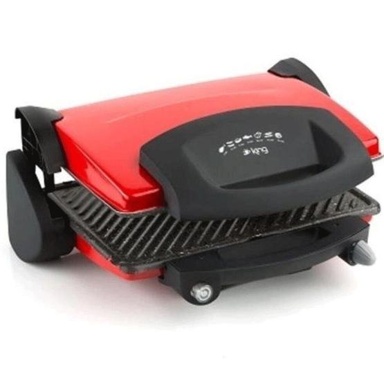 King K-465 Riva 2000 W 6 Adet Pişirme Kapasiteli Teflon Çıkarılabilir Plakalı Izgara ve Tost Makinesi