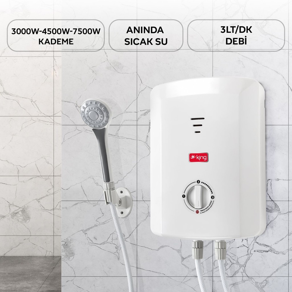 King K 7008 Ekvator Ani Su Isıtıcı 7000 W Güç 8 Litre Kapasite ile Hızlı Isıtma Şofbenler Fiyatı