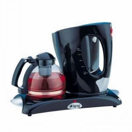 King K-8260T Tea Express 2000 W 1.2 lt Demleme 1.7 lt Su Isıtma Kapasiteli Çay Makinesi Siyah