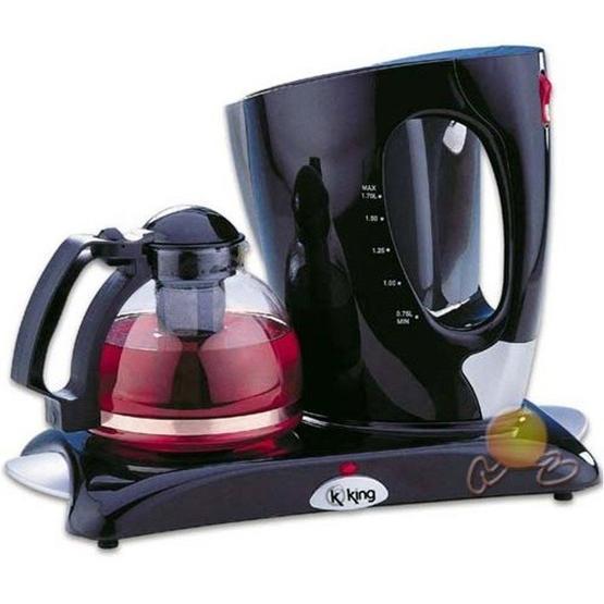 King K-8260T Tea Express 2000 W 1.2 lt Demleme 1.7 lt Su Isıtma Kapasiteli Çay Makinesi Siyah